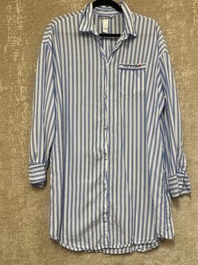 Stars above Striped Button Down Shirt Sleepwear shirt